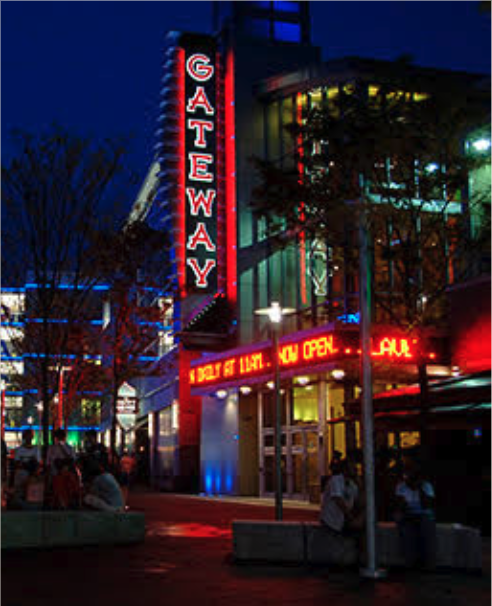 Gateway Film Center at night