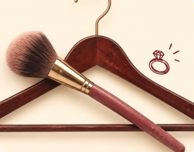 Wardrobe hanger, makeup brush, and jewelry